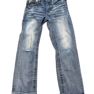 Salvage Chaos Boot Youth Jeans Buckle Exclusive Distressed Size 6